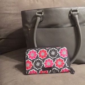 Pink Red and Grey Vera Bradley Wallet